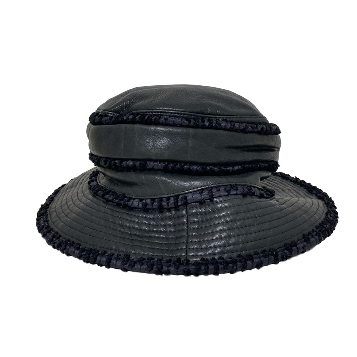 エルメス 極美品 Motsch バケット ハット 帽子 コットン 黒 64㎝ エルメス 極美品 Motsch バケット ハット 帽子 コットン 黒 64