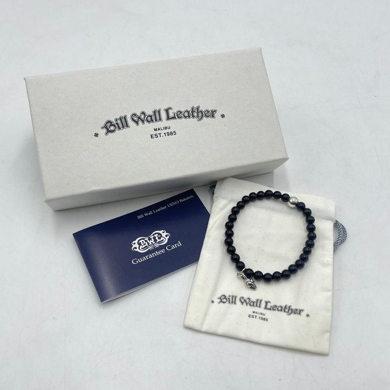 Bill Wall Leather オニキスビーズ スカルチャームブレスレット Bill Wall Leather オニキスビーズ スカルチャームブレスレット Bill