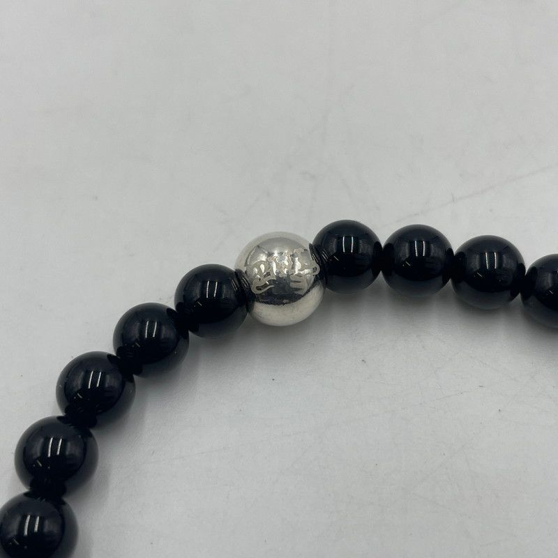 Bill Wall Leather オニキスビーズ スカルチャームブレスレット Bill Wall Leather オニキスビーズ スカルチャームブレスレット