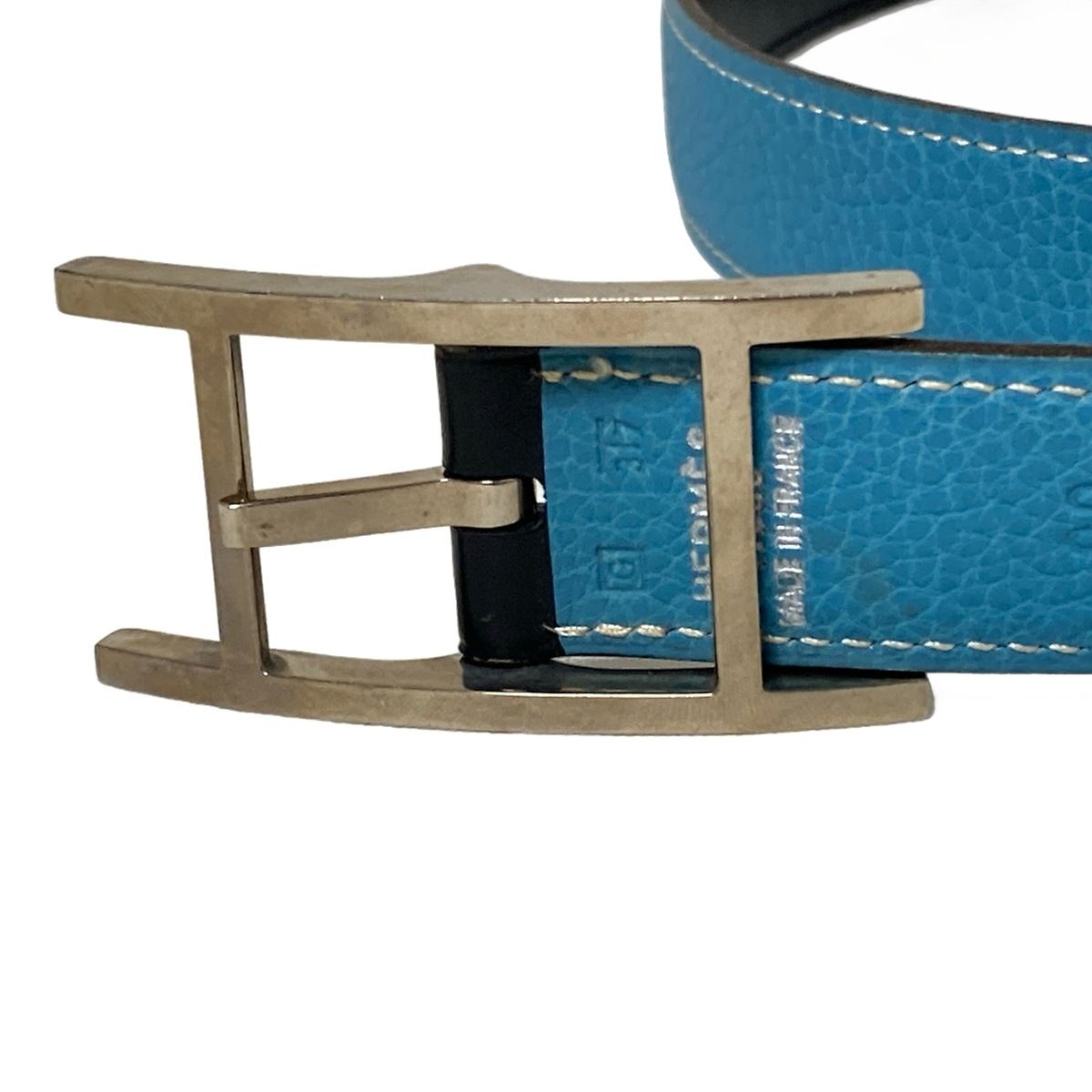 HERMES(エルメス) ベルト 90 アピ ブルージーン×シルバー - メルカリ