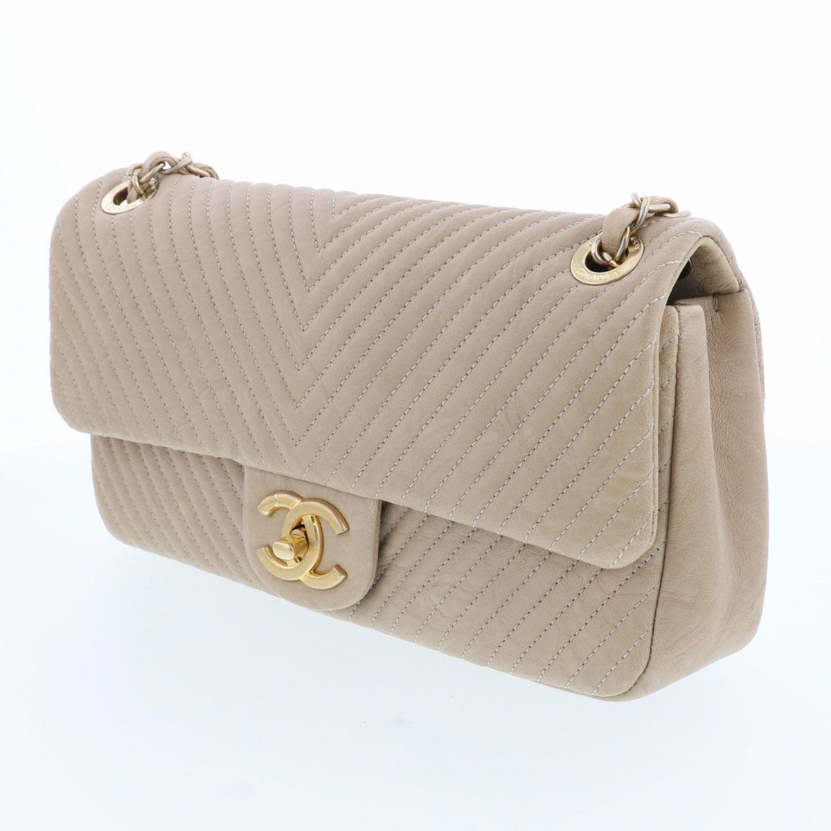 CHANEL シャネル シェブロン Vステッチ Sフラップ Wチェーン