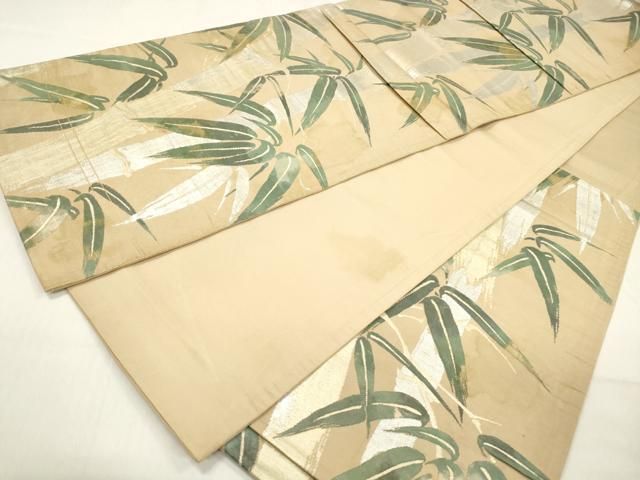 平和屋着物◎六通柄 京袋帯 笹竹文 金銀糸 正絹 逸品 DABA9095qa