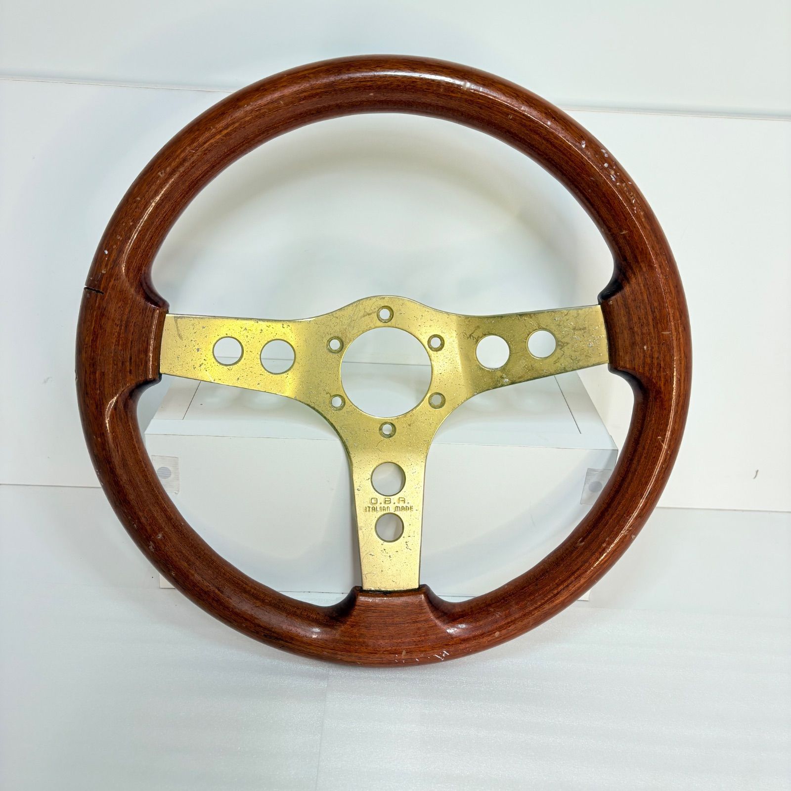 オバ OBA ウッドステアリング 33センチ 旧車 当時物 族車 当時物 O.B.A