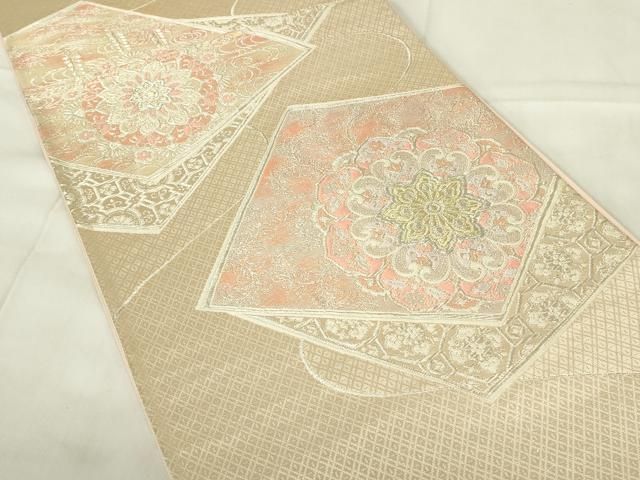 平和屋着物◎六通柄袋帯 唐織 正倉院花文 金糸 正絹 逸品 DABA5794qp