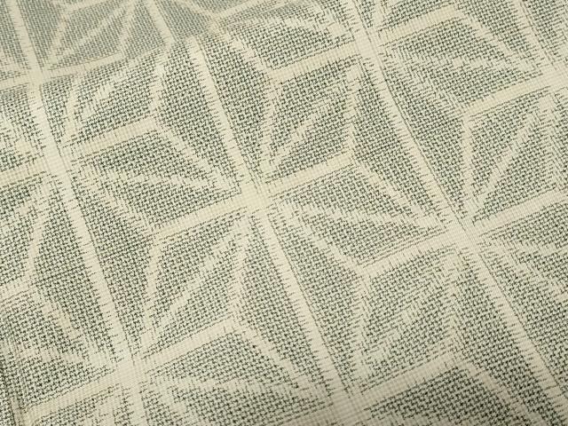 平和屋着物□本場大島紬 白大島 麻の葉文様 正絹 逸品 CAAZ5932ev