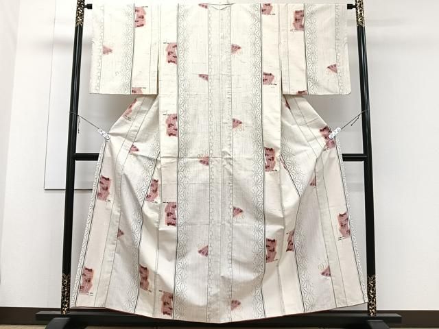 平和屋着物□上質な紬 麻の葉間道 正絹 逸品 CABB8566xi - メルカリ