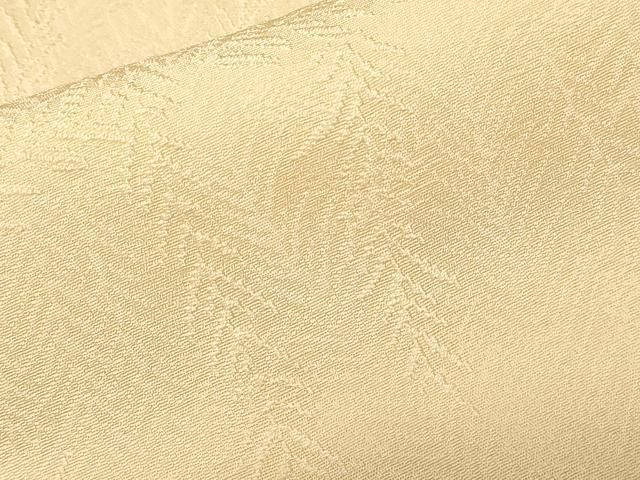 平和屋着物□上質な色無地 枝葉地紋 鳥の子色 正絹 逸品 CAAZ5966ev