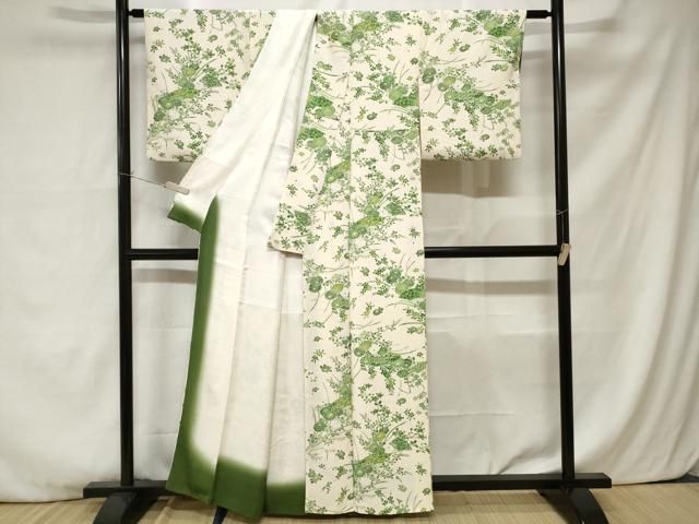 平和屋着物□上質な小紋 扇面草花文 正絹 逸品 CABA6809ev - メルカリ