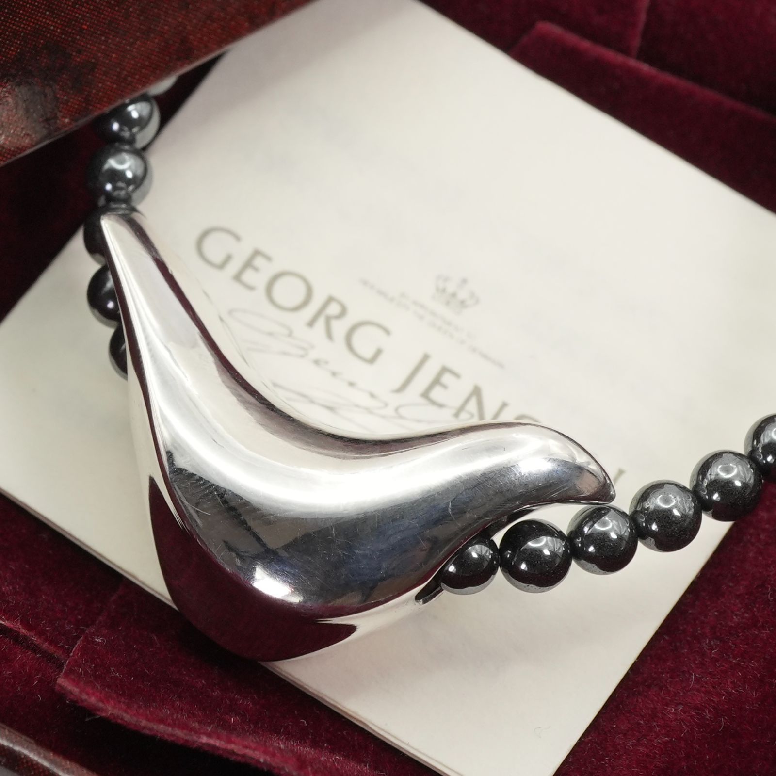 ジョージジェンセン ヘマタイト バード ペンダントネックレス 鳥25