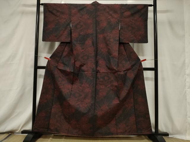 平和屋着物□本場大島紬 7マルキ 草花文 大丸扱い 正絹 逸品 未使用