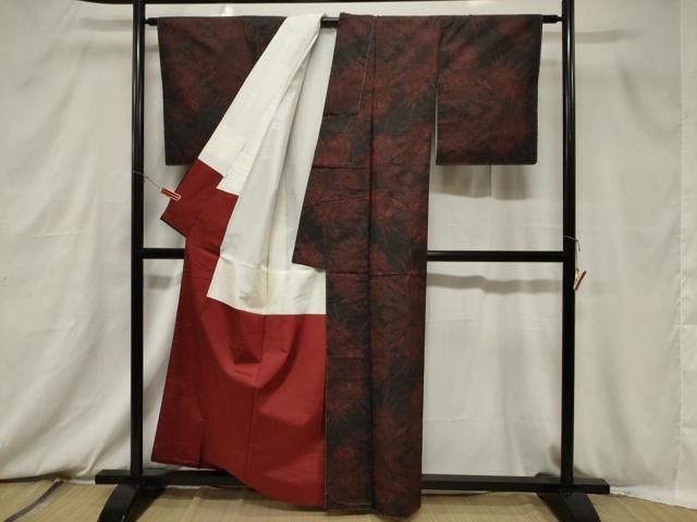 平和屋着物□本場大島紬 7マルキ 草花文 大丸扱い 正絹 逸品 未使用