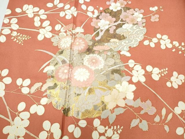 平和屋着物□訪問着 雪輪枝花文 金彩 正絹 逸品 CABB6497ng - メルカリ