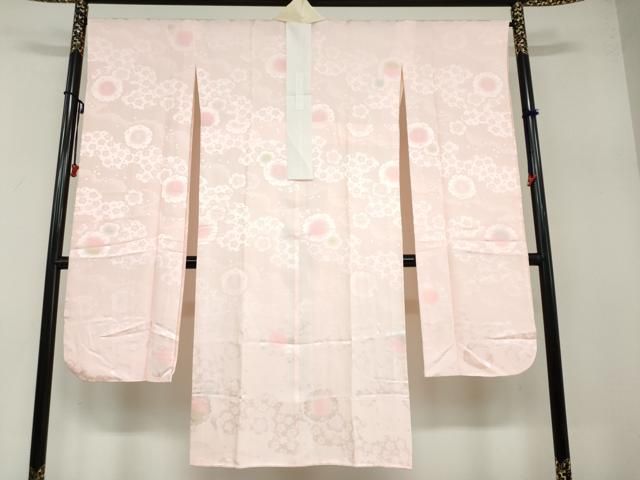 平和屋着物○振袖用長襦袢 袷 雲取り舞桜地紋 暈し染め 半衿刺繍 正絹