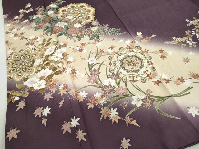 平和屋着物○訪問着 正倉院草花文 暈し染め 金彩 正絹 逸品 DABB0459ud