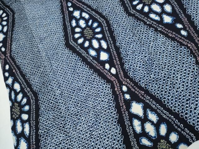 平和屋着物∴夏物 浴衣 有松鳴海絞り 立涌菊文 綿 逸品 CABB6642ng