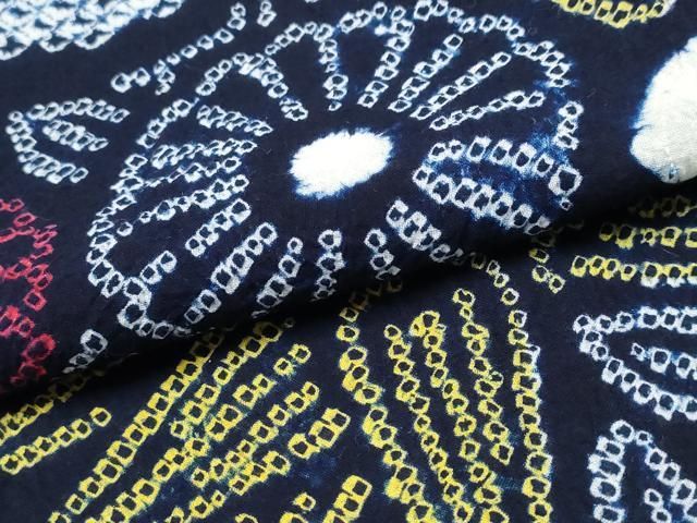 平和屋着物∴夏物 浴衣 有松鳴海絞り 笹菊文 綿 逸品 CABB6643ng