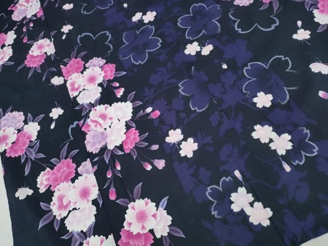 平和屋着物∴夏物 浴衣 舞桜 ラメ 綿 逸品 CABB6658ng - メルカリ