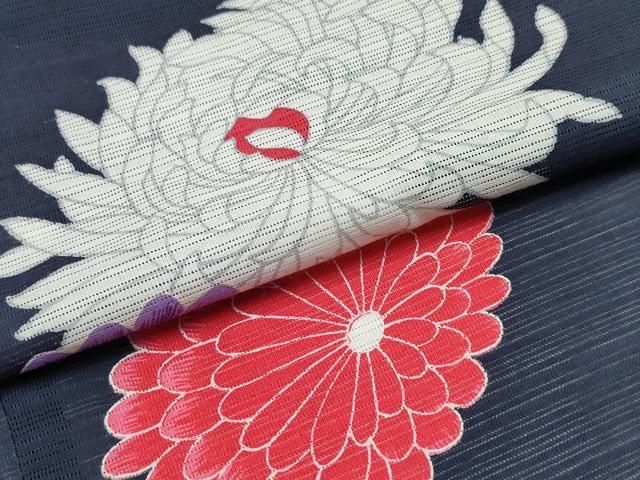 平和屋着物∴夏物 浴衣 綿絽 舞菊文 綿 逸品 CABB6660ng - メルカリ