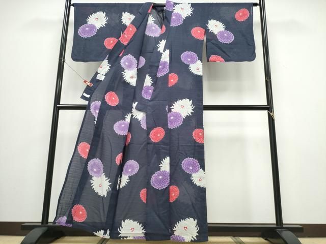 平和屋着物∴夏物 浴衣 綿絽 舞菊文 綿 逸品 CABB6660ng - メルカリ