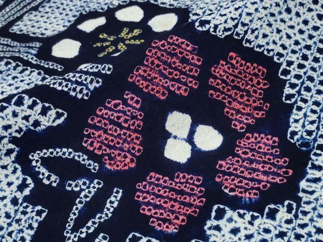 平和屋着物∴夏物 浴衣 有松鳴海絞り 枝花文 綿 逸品 CABB6676ng