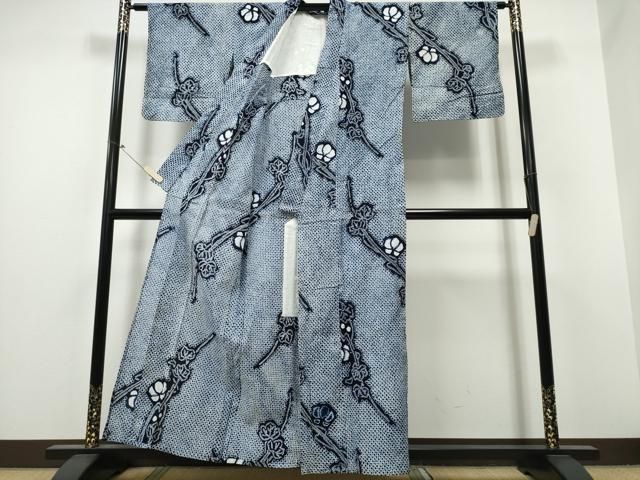 平和屋着物∴夏物 浴衣 有松鳴海絞り 枝花文 綿 逸品 CABB6683ng