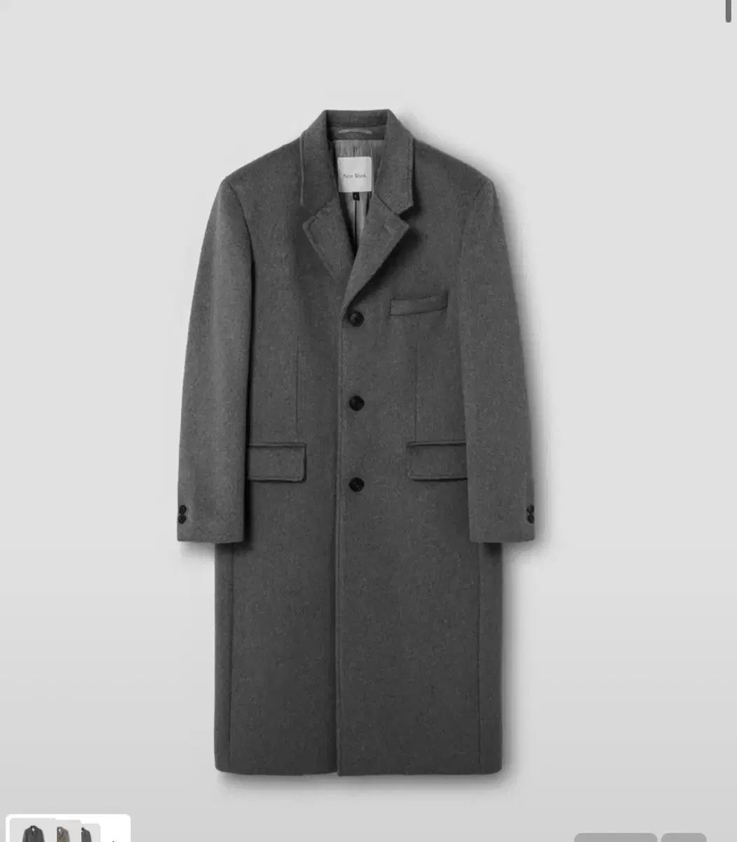 ノンブランク 3ボタン チェスターフィールドコート_MEDIUM GREY Lサイズ