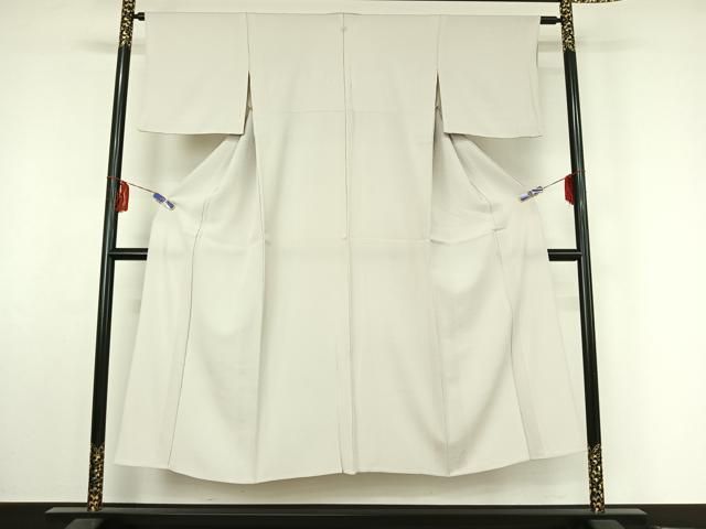 平和屋着物▽上質な色無地 単衣 白花色 鬼しぼ縮緬 正絹 jh