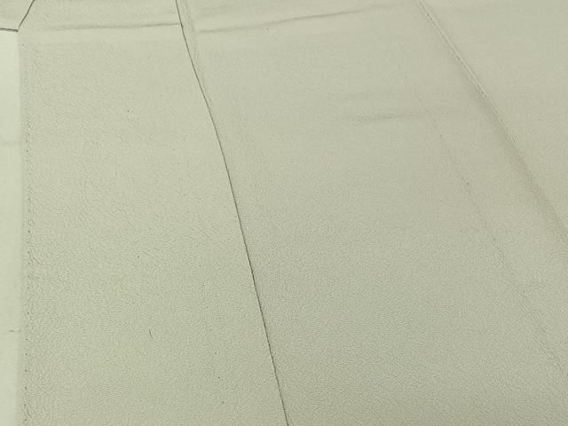  平和屋着物▽上質な色無地 単衣 白花色 鬼しぼ縮緬 正絹 jh 色無地 着物