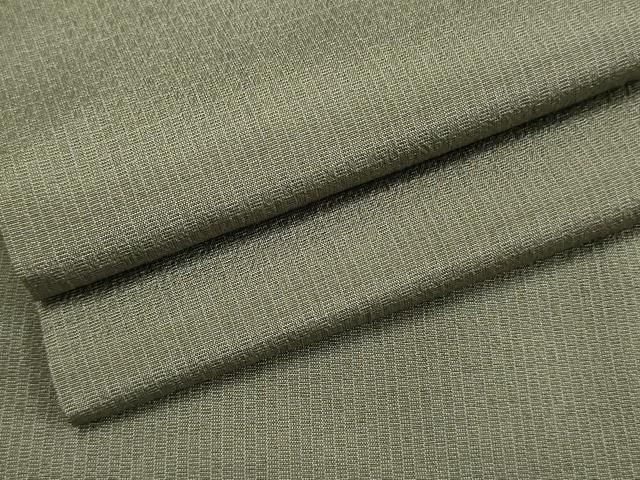 平和屋着物●男性 お召 色無地 山鳩色 キングサイズ 正絹 cs