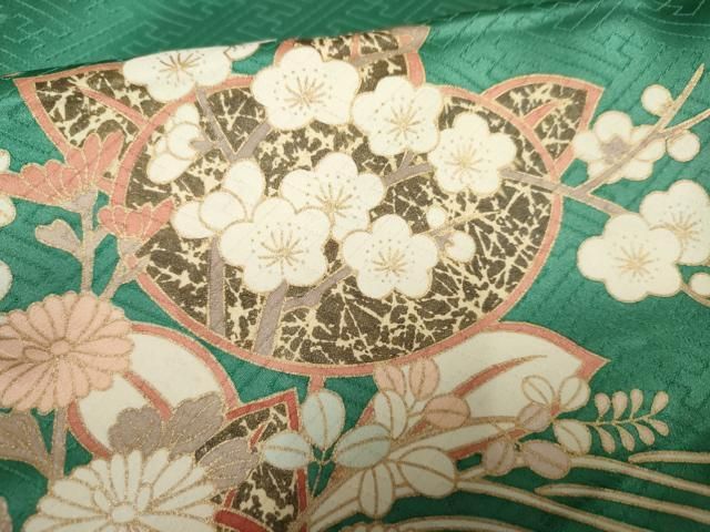 平和屋着物○十日町老舗ブランド 吉澤友禅 吾妻徳穂 訪問着 立波花文