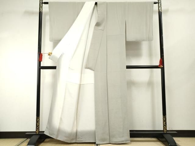 平和屋着物○上質な色無地 暁鼠色 鬼しぼ縮緬 正絹 逸品 AABF4251cs