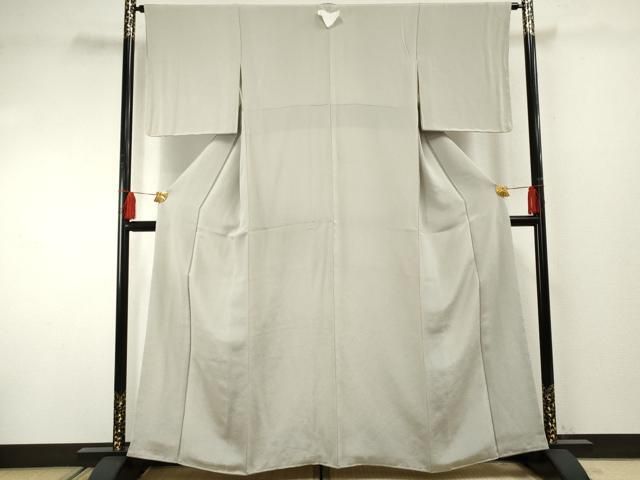 平和屋着物○上質な色無地 暁鼠色 鬼しぼ縮緬 正絹 逸品 AABF4251cs