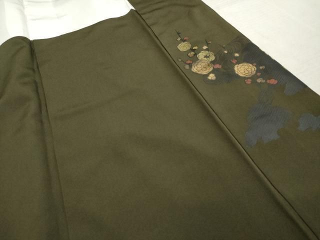  平和屋着物●色留訪問着 群れ鶴枝花文 金銀彩 正絹 cs 訪問着 付け下げ 着物