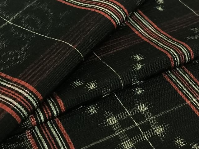 平和屋着物▽上質な紬 単衣 格子柄 黒地 正絹 逸品 AABF5011jh - メルカリ