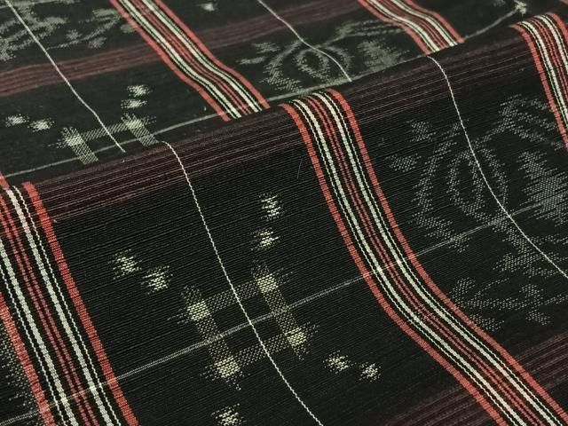 平和屋着物▽上質な紬 単衣 格子柄 黒地 正絹 逸品 AABF5011jh - メルカリ