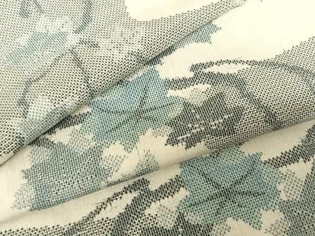 平和屋着物●本場大島紬 一元7マルキ 枝花文 正絹 fy