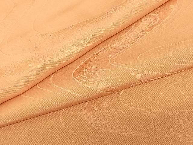 平和屋着物●上質な色無地 流水地紋 深支子文 正絹 ♥ fy