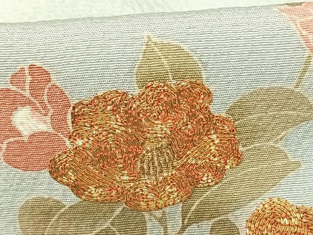 平和屋着物○訪問着 友禅 駒刺繍 草花文 金彩 正絹 逸品 AABF0598fy