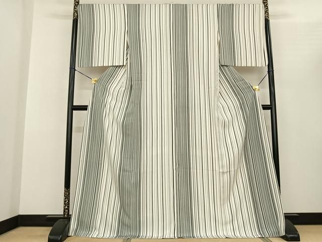 平和屋着物●上質な小紋　縞　ロング丈　正絹　逸品　AABF0626fy 平和屋着物○上質な小紋 縞 ロング丈 正絹 逸品 AABF0626fy 【公式通販】