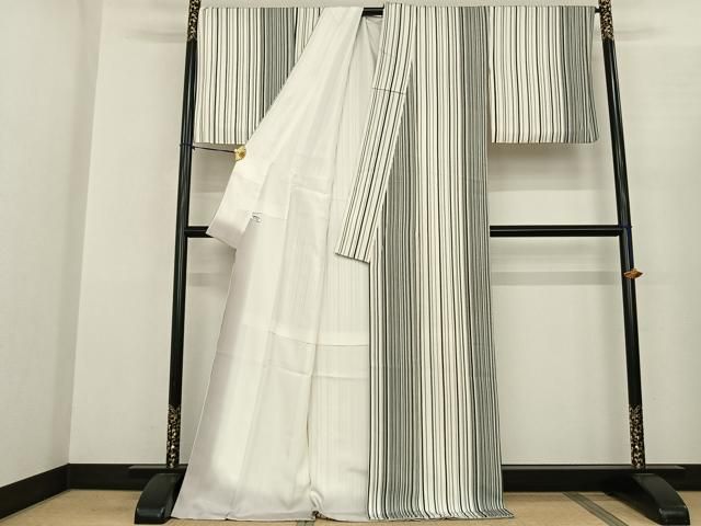 平和屋着物●上質な小紋　縞　ロング丈　正絹　逸品　AABF0626fy 平和屋着物○上質な小紋 縞 ロング丈 正絹 逸品 AABF0626fy 【公式通販】