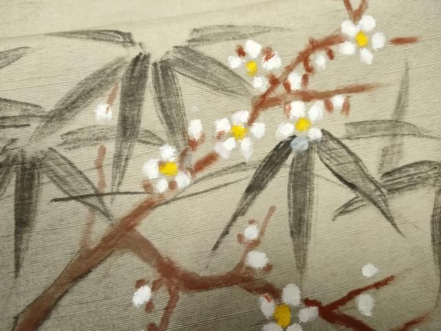 平和屋着物○訪問着 紬地 手描き 枝花文 正絹 逸品 AABF4259cs - メルカリ