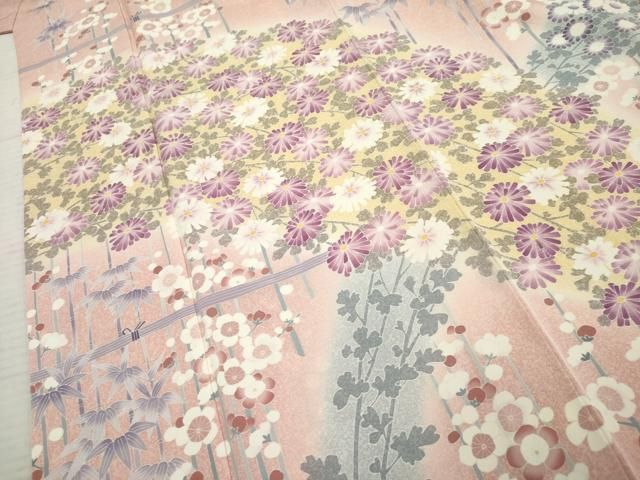 平和屋着物○訪問着 友禅 作家物 克尚 笹竹花文 暈し染め 正絹 逸品