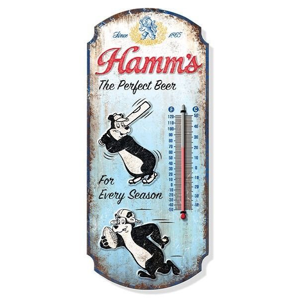 Hamm s ハムズ エンボス メタル サーモメーター 温度計 アメリカン雑貨
