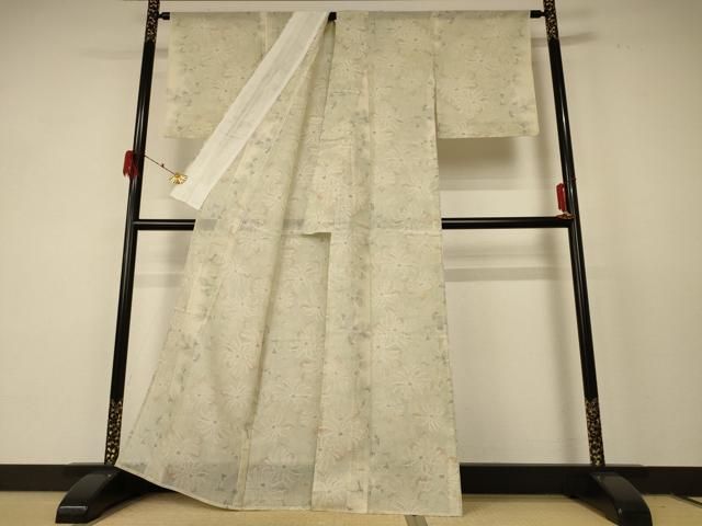 平和屋着物＊夏物 本場大島紬 夏大島 草花文 正絹 逸品 AABF2799jd