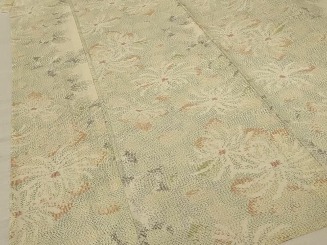 平和屋着物＊夏物 本場大島紬 夏大島 草花文 正絹 逸品 AABF2799jd