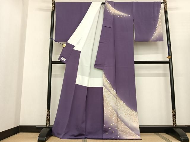 平和屋着物●訪問着 刺繍 舞花文 暈し染め 金糸 やまと誂製 正絹 fy