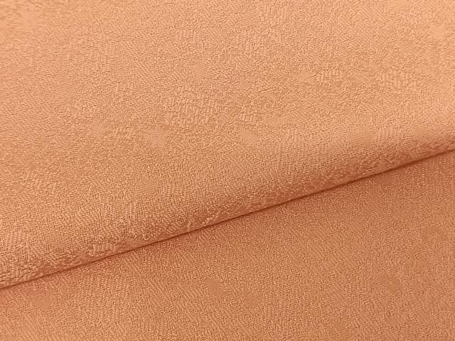 平和屋着物○上質な色無地 草花地紋 宍色 ロング丈 正絹 逸品