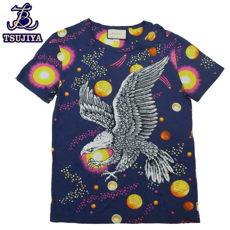 A GUCCI グッチ スペースイーグル 半袖Ｔシャツ メンズ XSサイズ ブラック 0386