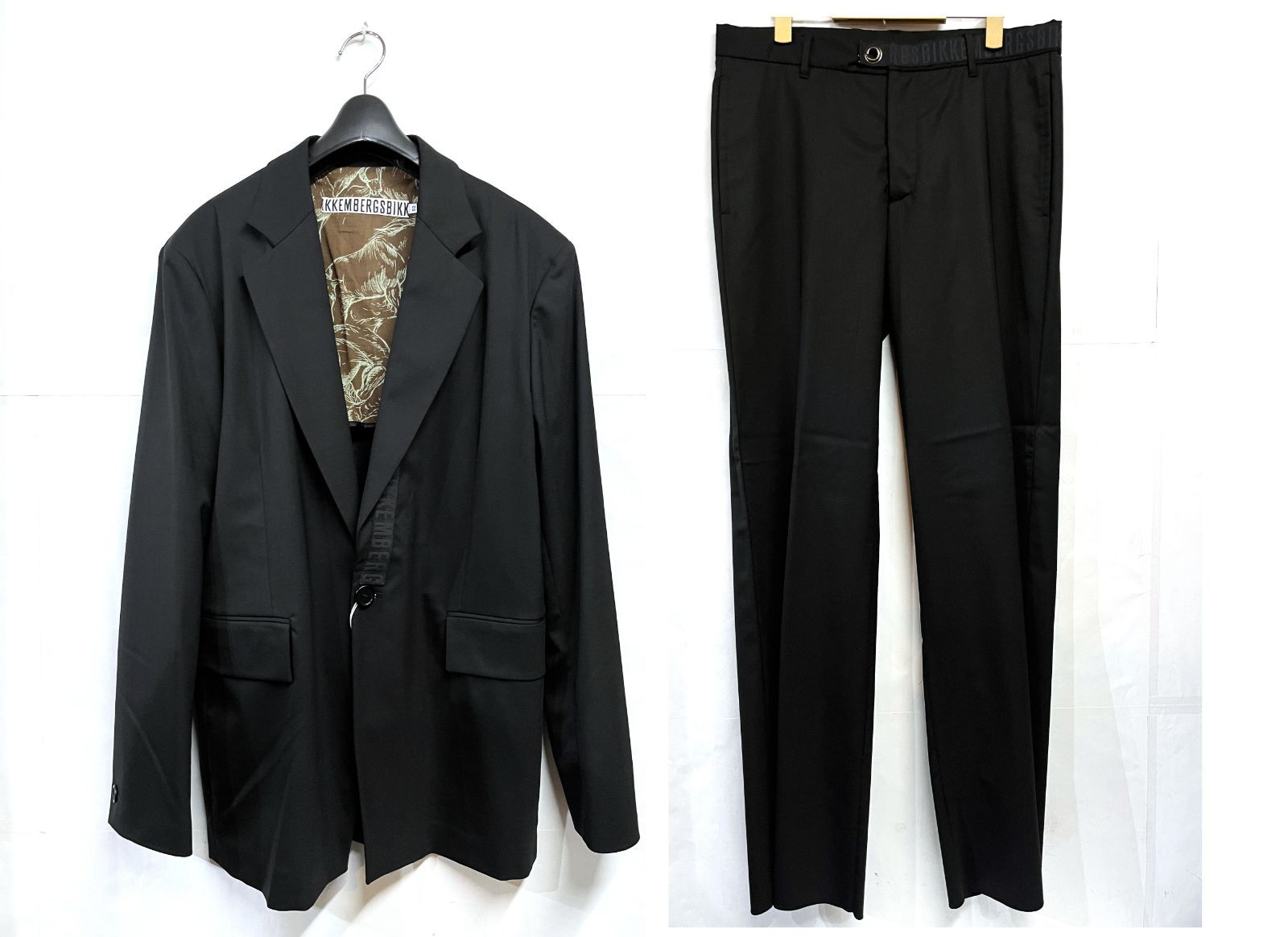 00 s ヴィンテージ アーカイブ DIRK BIKKEMBERGS｜ダークビッケンバーグ セットアップ スーツ テーラードジャケット | ウエストフック シャドーロゴ トラウザーズ パンツ スラックス KWY