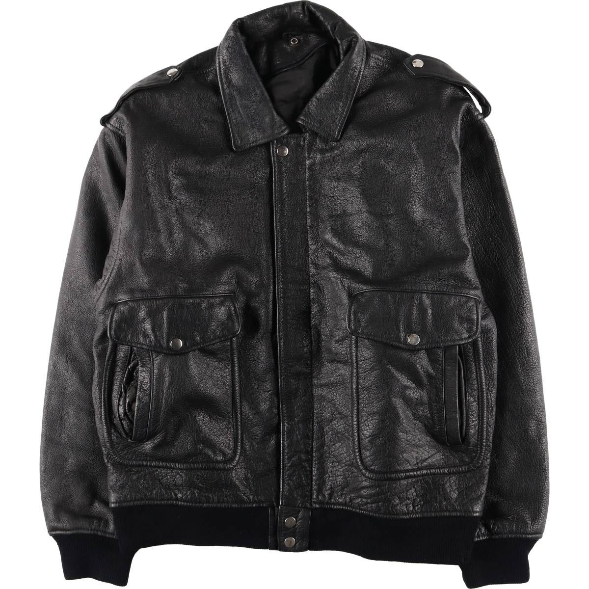 古着 A-2タイプ 中綿入り レザーフライトジャケット メンズXL相当|eaa 562329